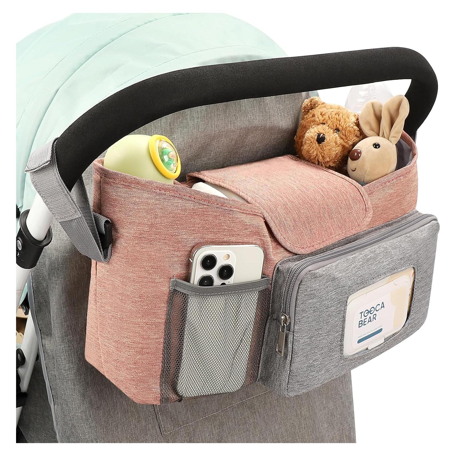 Organizador Universal para Carriola Accmor Rosa con Soporte de Taza