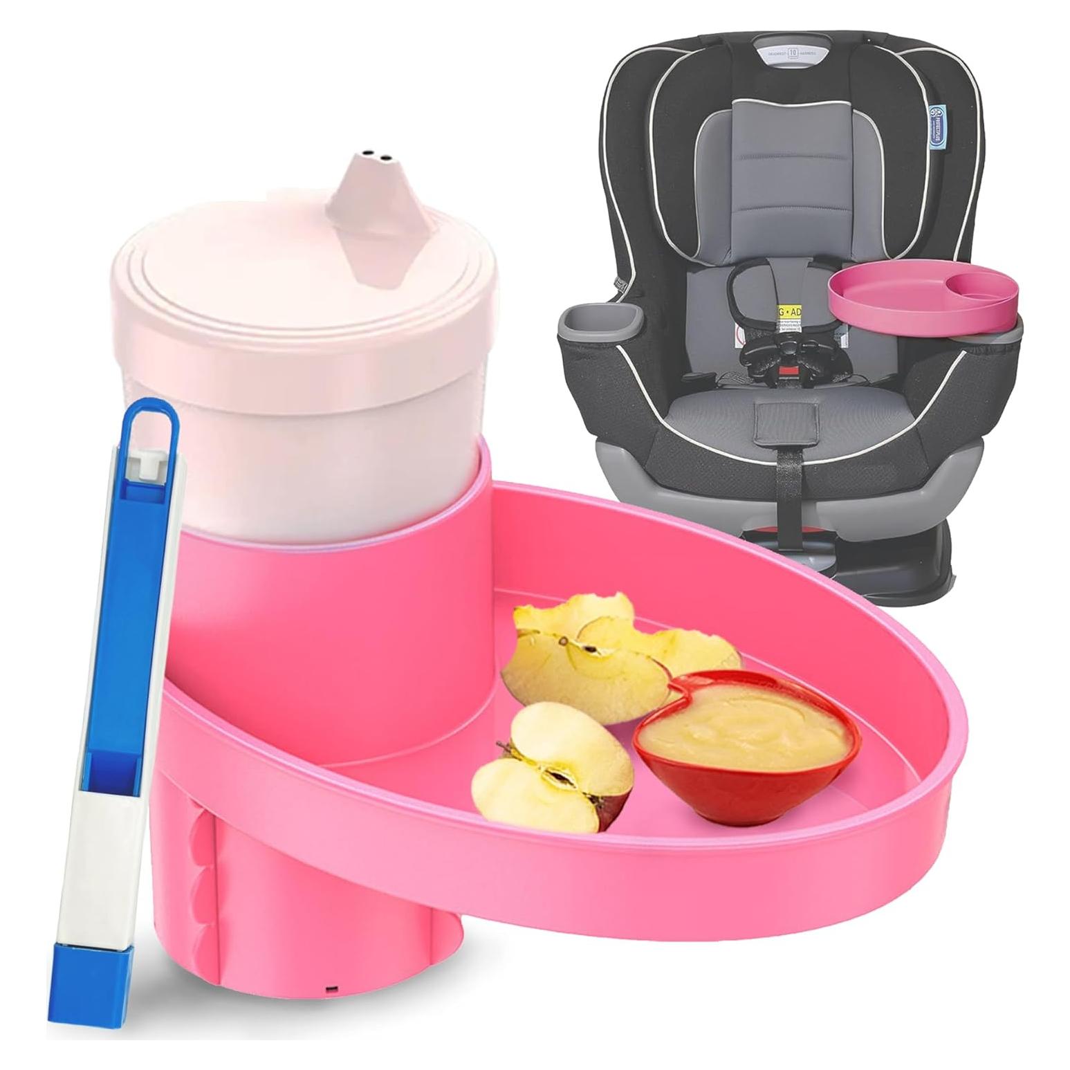 Bandeja de Viaje para Niños MommyMob Rosa - Portavasos Universal