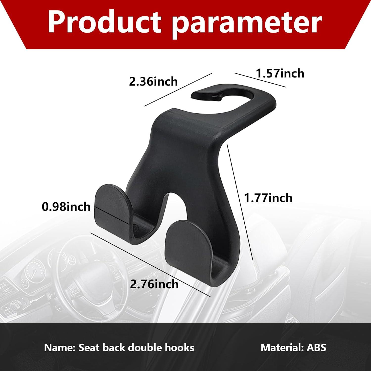 Ganchos para Reposacabezas de Coche Suvnie - 2 PCS Negro