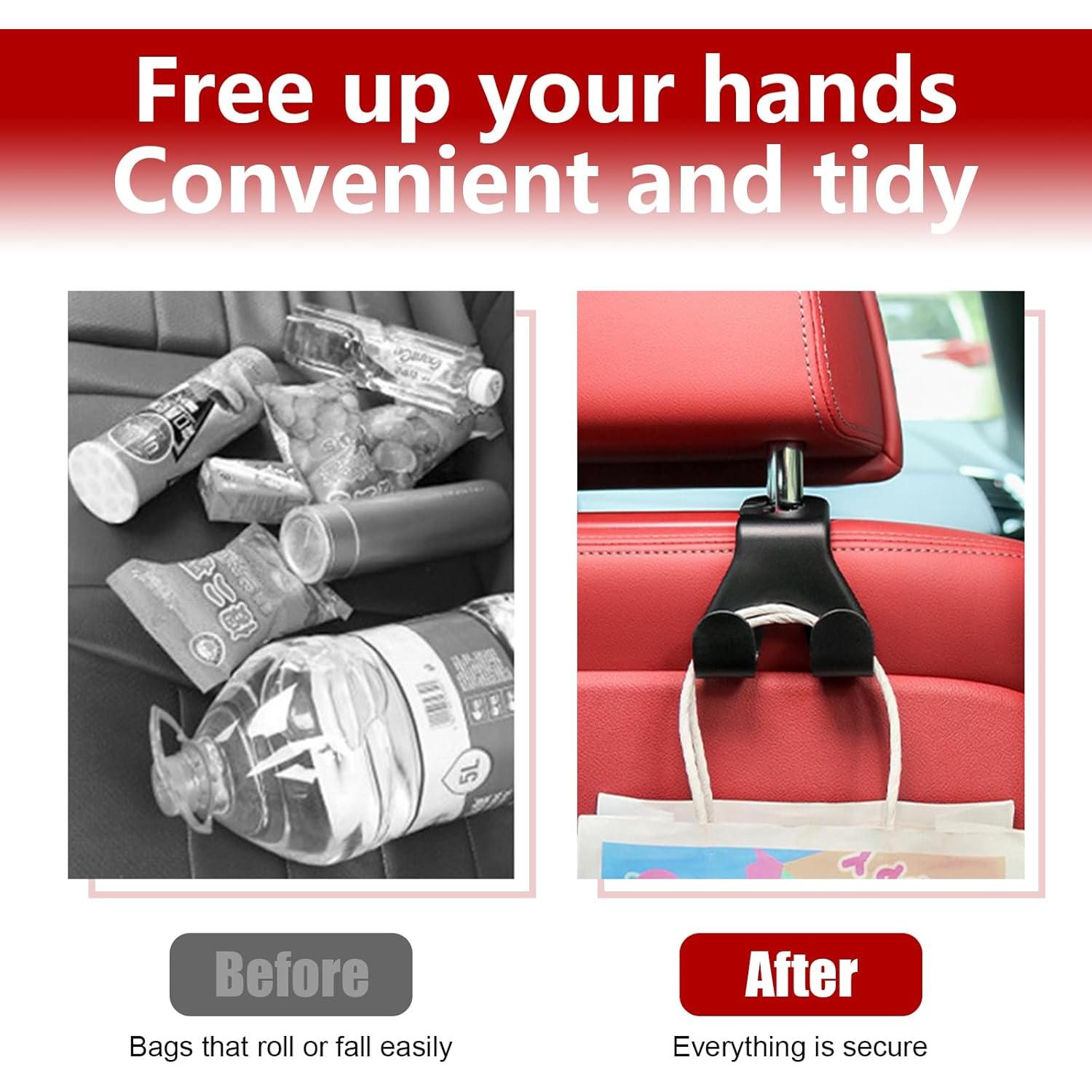 Ganchos para Reposacabezas de Coche Suvnie - 2 PCS Negro