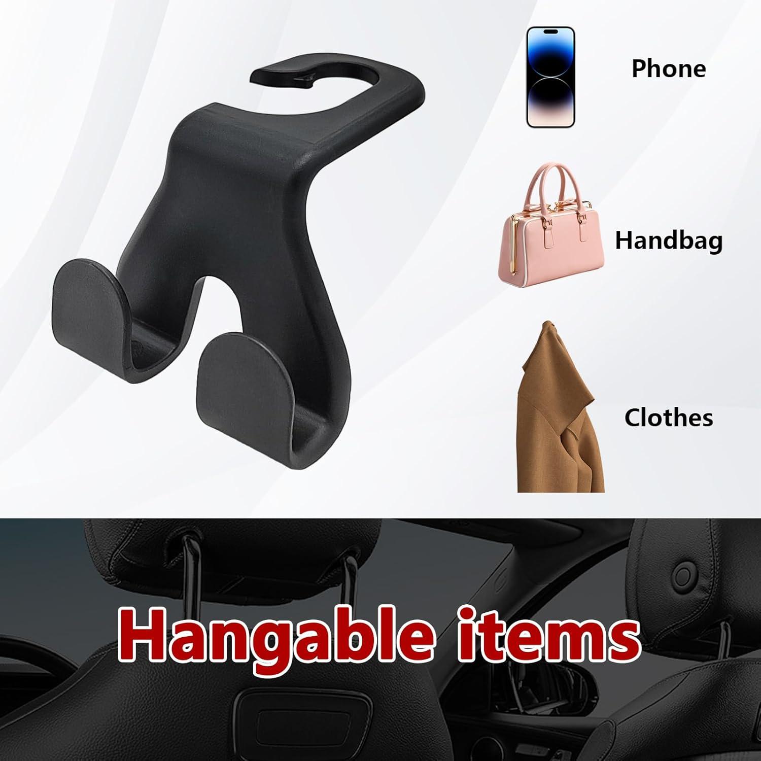 Ganchos para Reposacabezas de Coche Suvnie - 2 PCS Negro