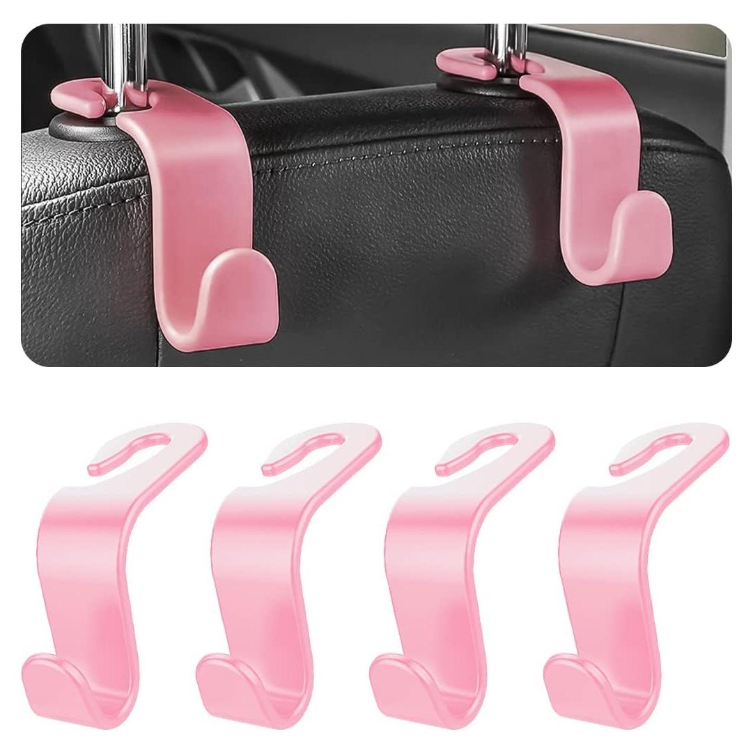 Ganchos de Reposacabezas Traseros 8sanlione Rosa 4Pcs