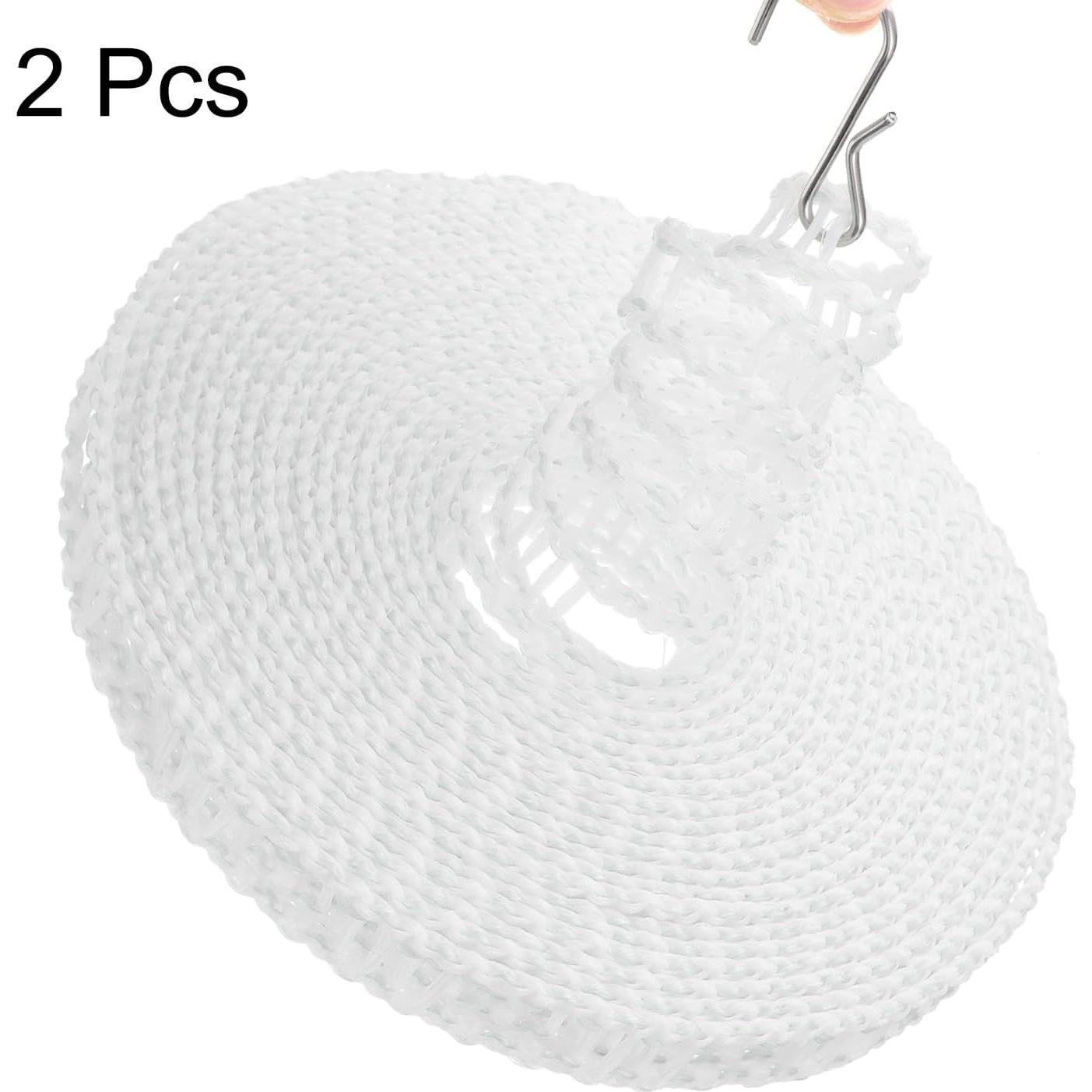 Cuerda de Ropa Portátil uxcell 8M Antideslizante Blanca