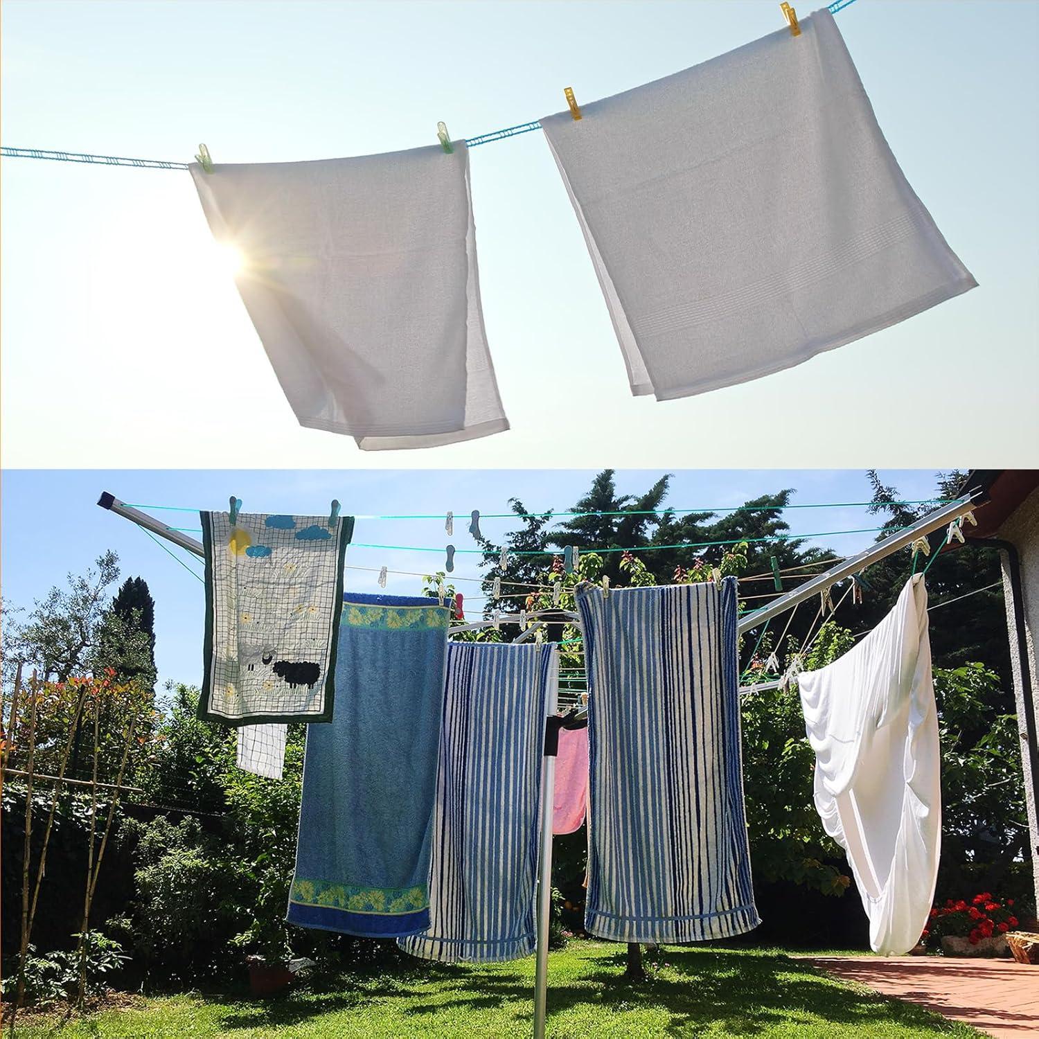 Cuerda de Ropa Portátil uxcell 8M Antideslizante Blanca