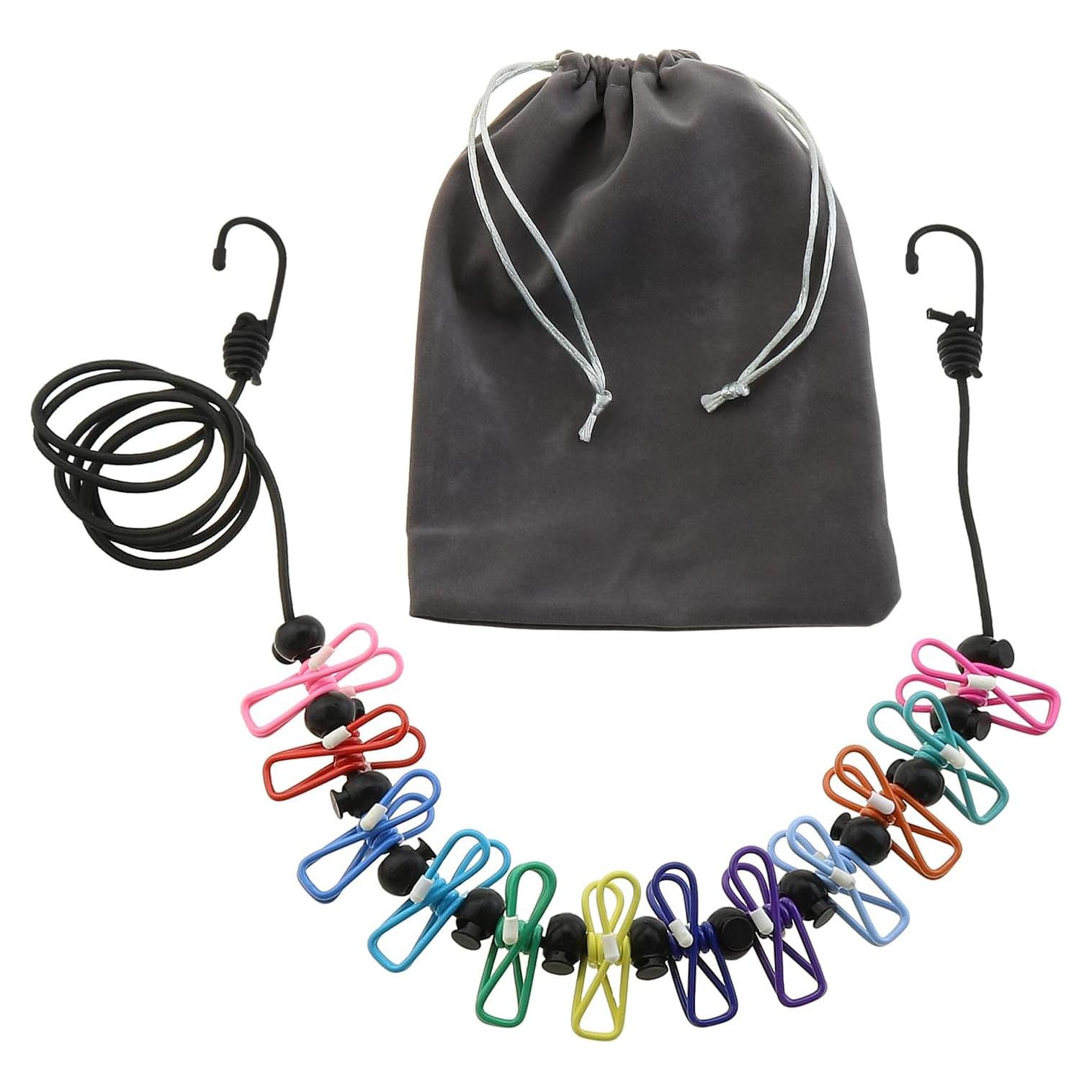 Cuerda de Ropa Retráctil Portátil ZZHXSM 3.66m con Clips Antideslizantes