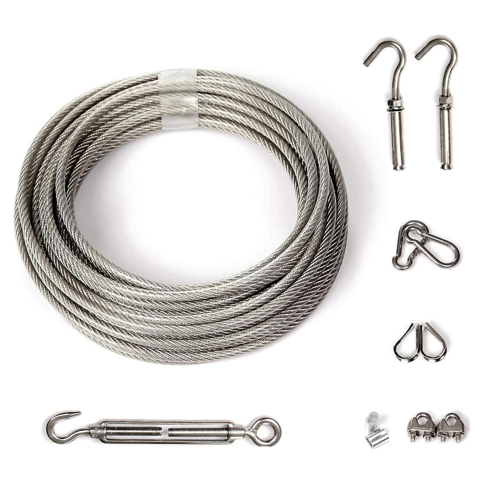 Cable de Ropa Portátil MAGZO 9.14m Acero Inoxidable 226.8kg