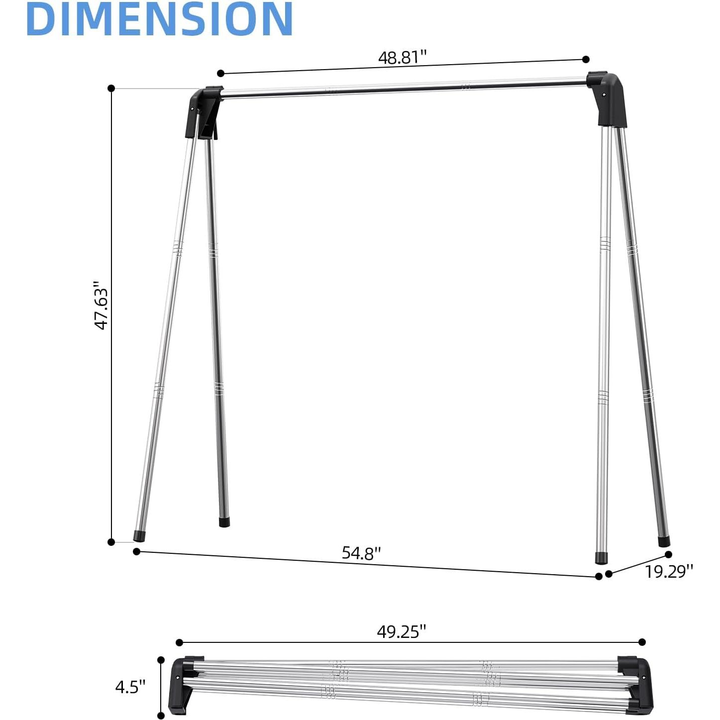 Perchero Plegable APEXCHASER de Acero Inoxidable 121.92 cm