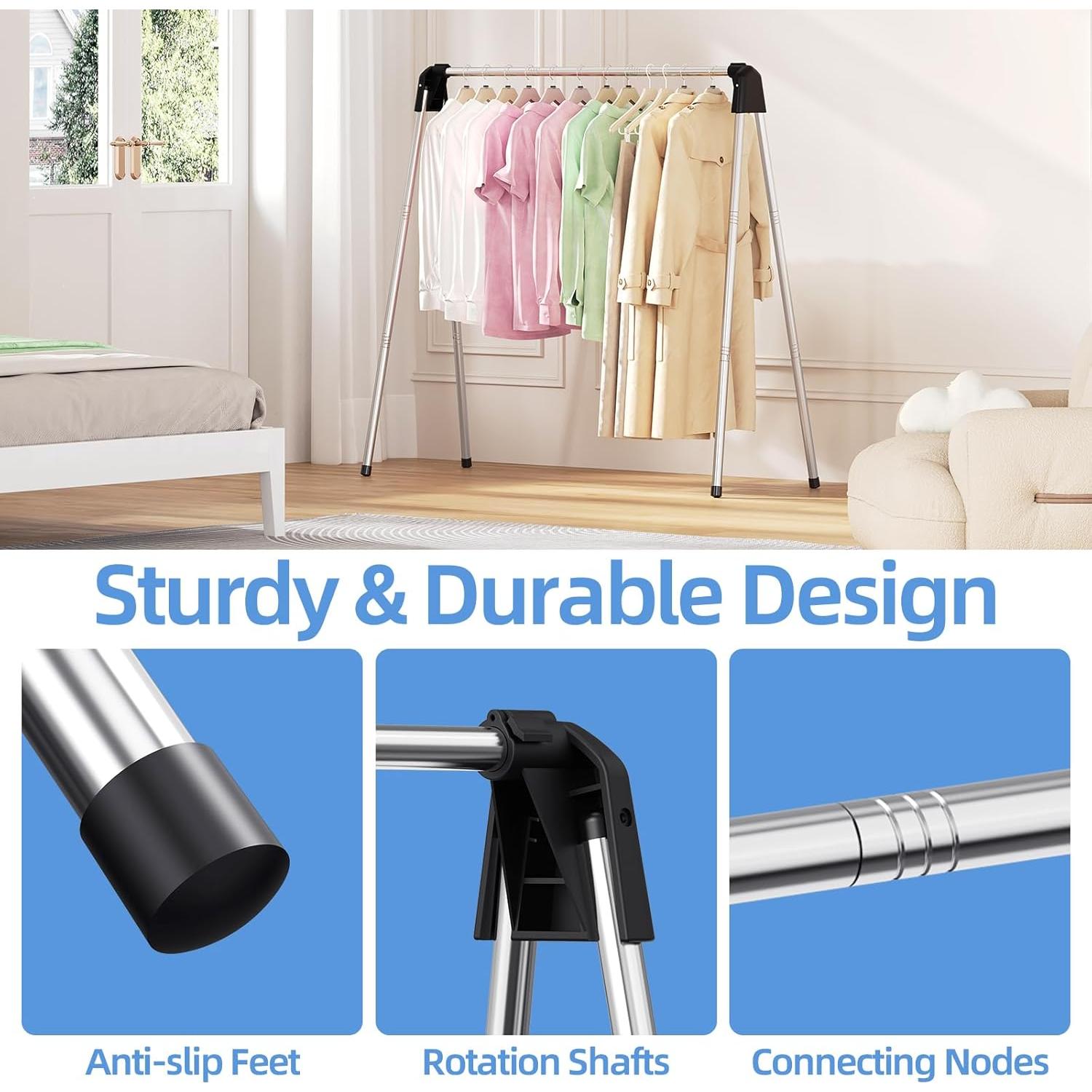 Perchero Plegable APEXCHASER de Acero Inoxidable 121.92 cm