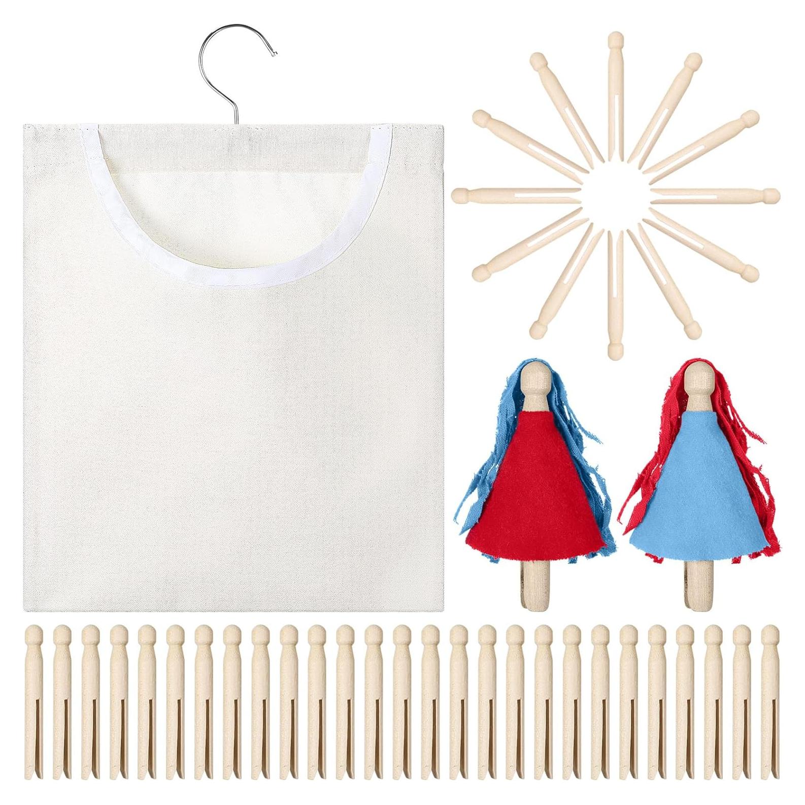 Set de 61 Pinzas de Madera Norme con Bolsa de Almacenamiento