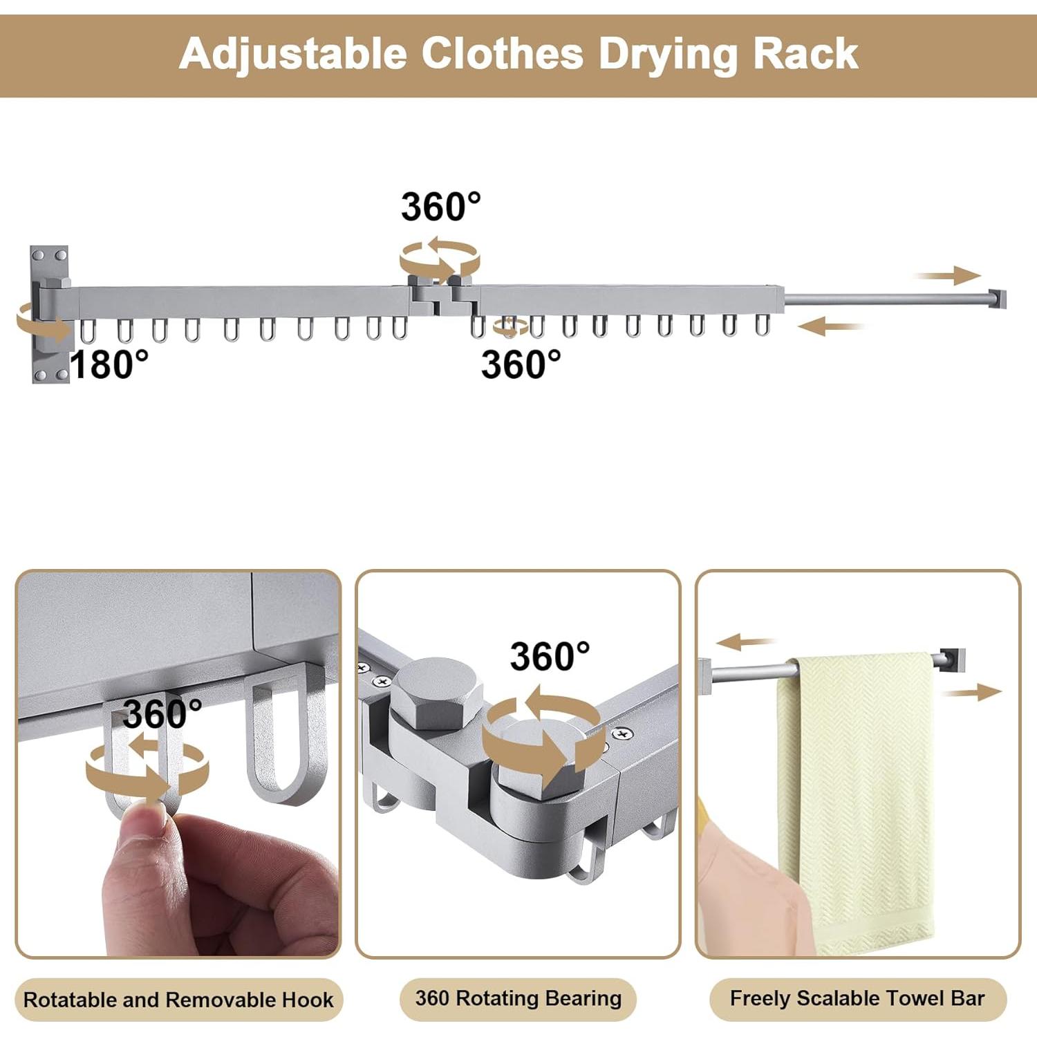 Perchero Plegable para Secar Ropa Bakala 60 cm Plata