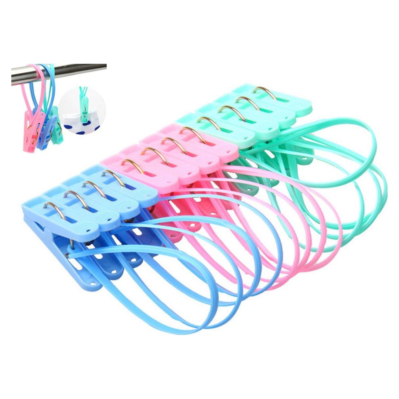 Paquete de 12 Pinzas de Ropa Yueton Multicolor 18.8x13.3cm