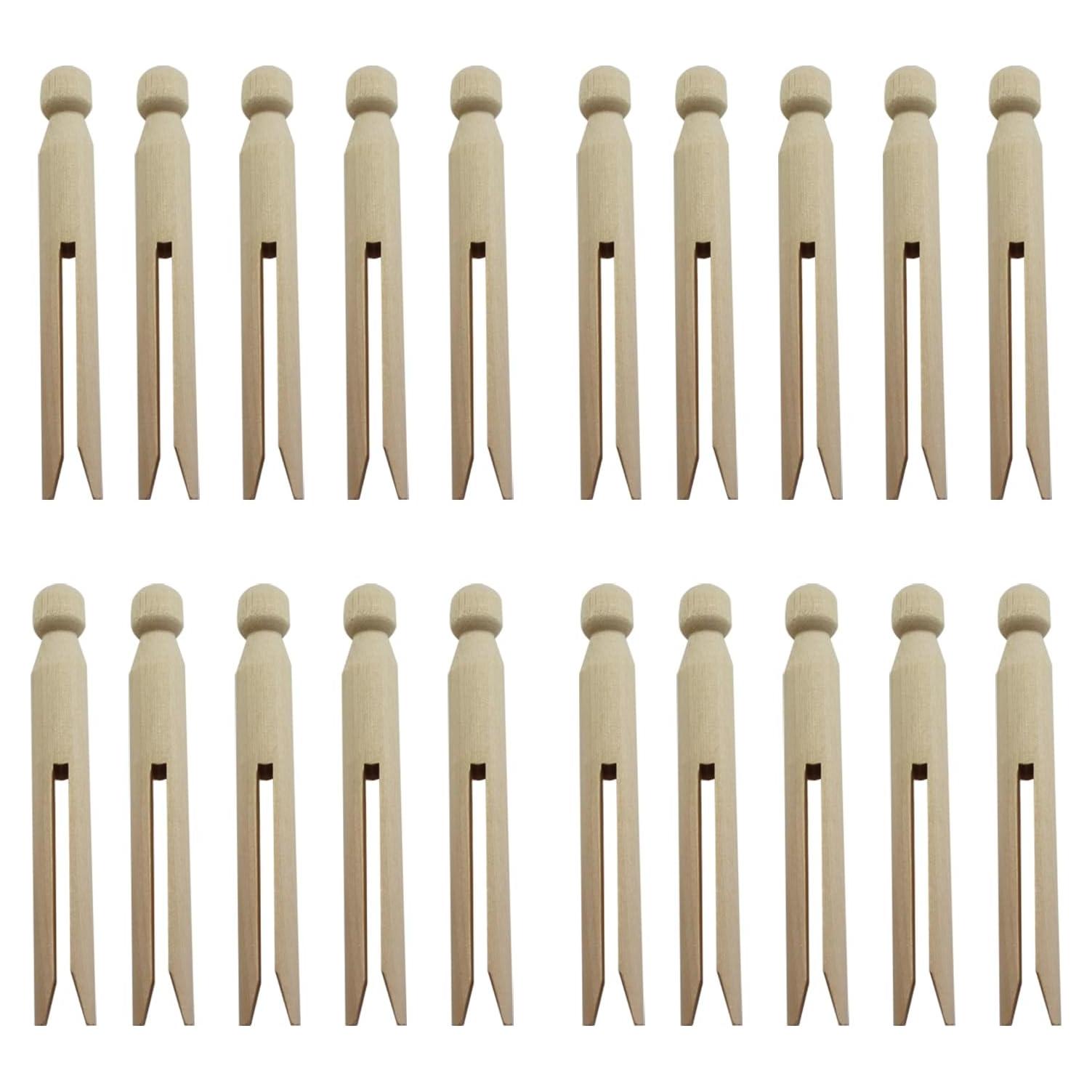 Pinzas de Ropa Redondas de Madera TAODAN 16 Piezas 11 cm