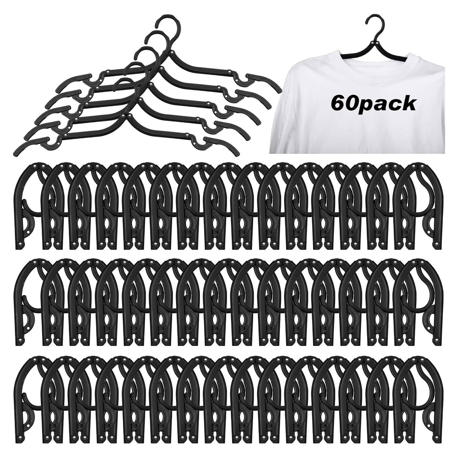 60 Perchas de Viaje Plegables Teenyyou - Portátiles Negros