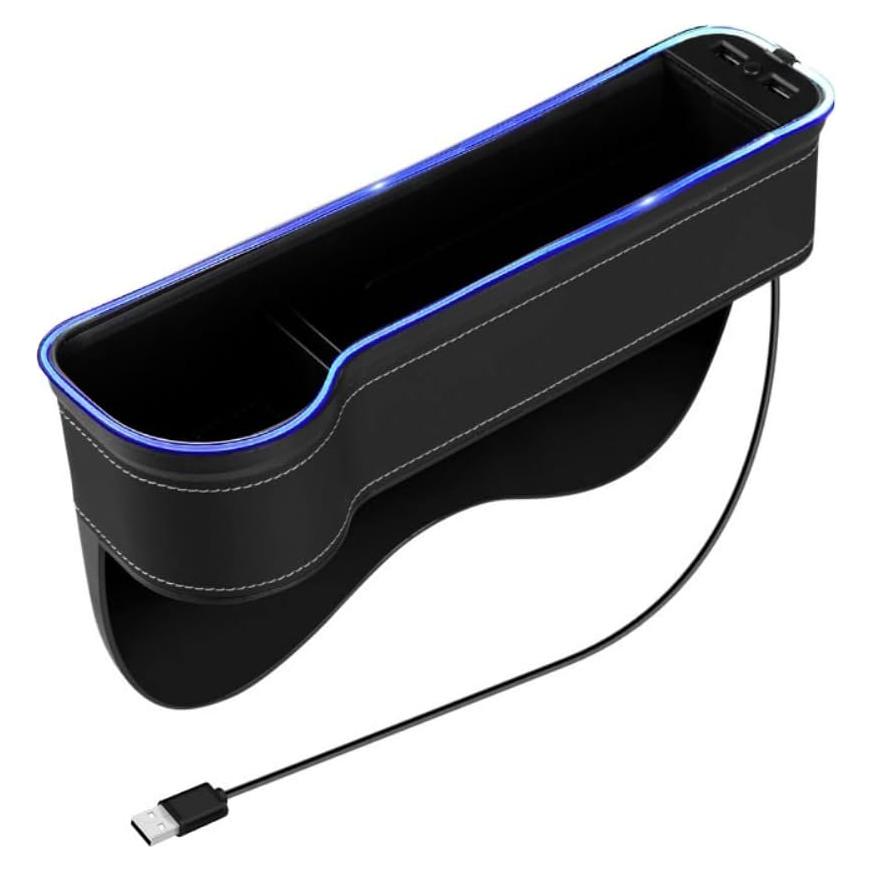 Organizador Tumecos para Espacio entre Asientos de Coche con Luz y Carga USB