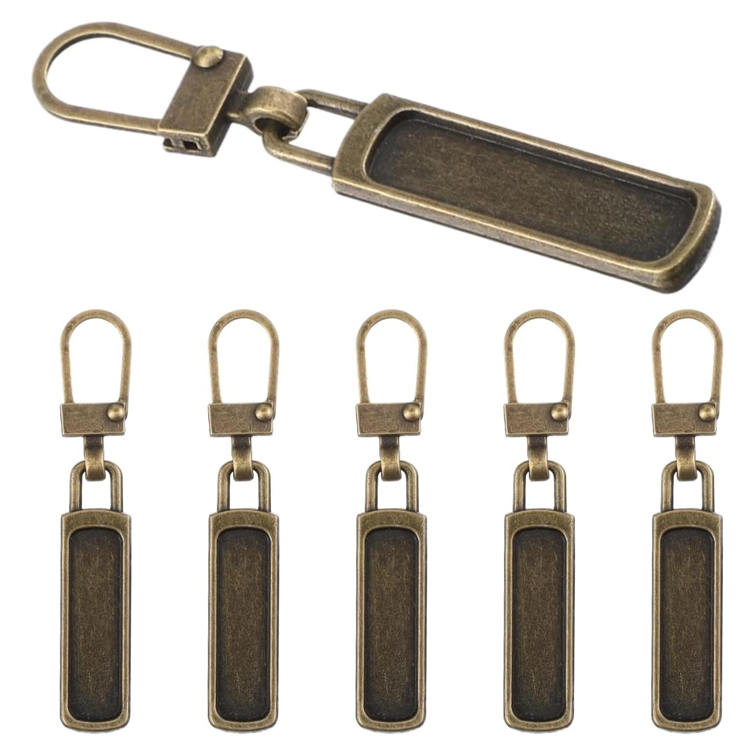 6 Tiradores de Cremallera Desmontables Mabor Bronce 5x0.9cm