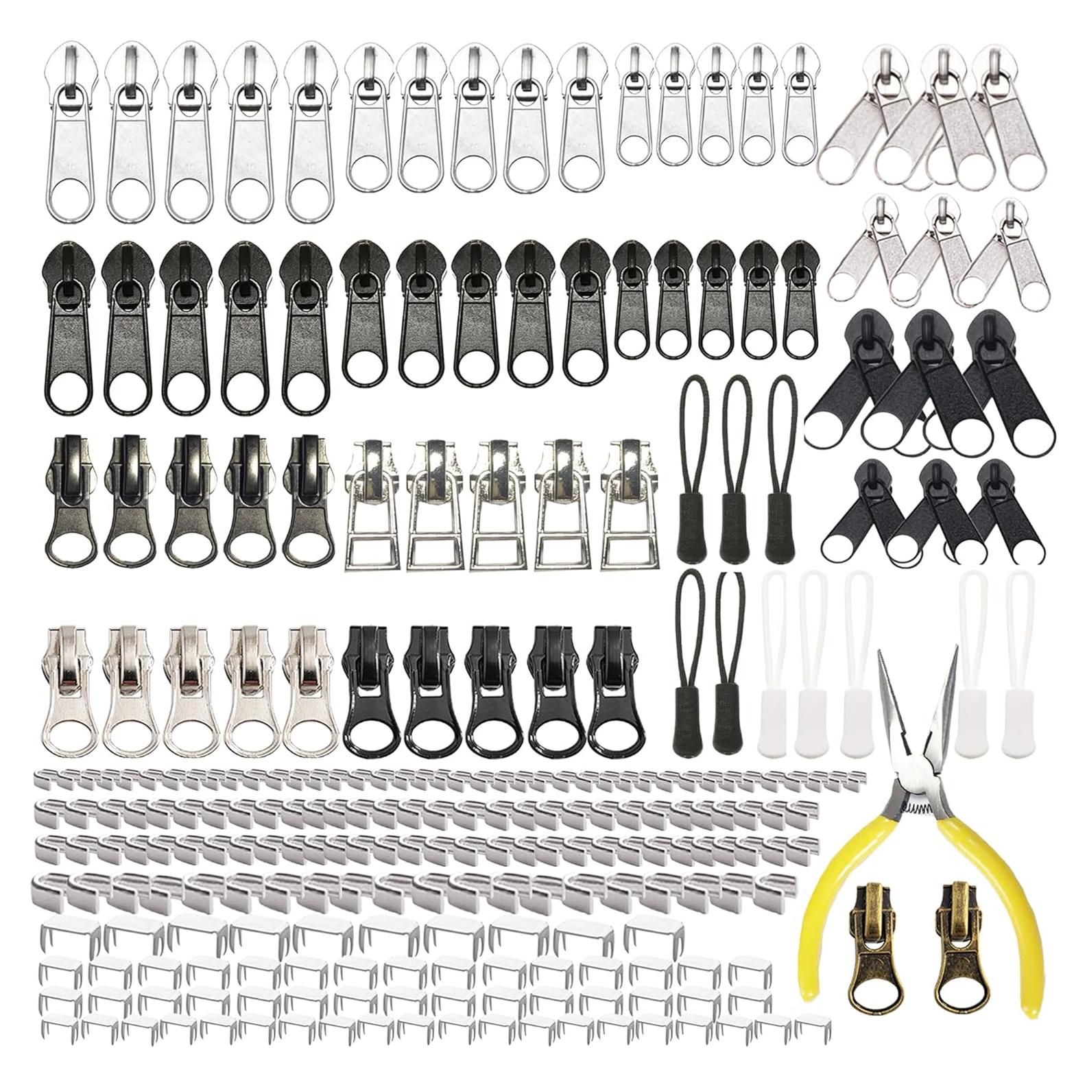 Kit de Reparación de Cremalleras JOSDIOX 255 Piezas con Pinzas