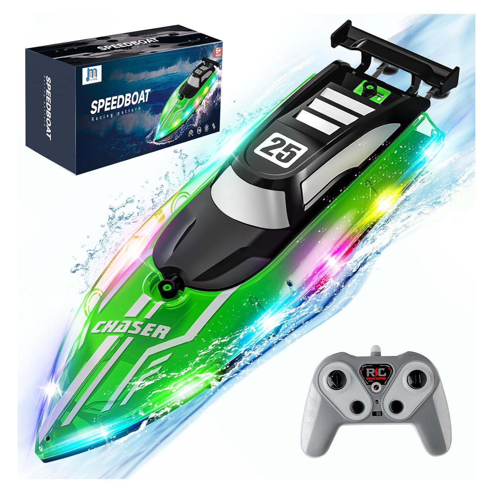 Barco RC JOI MEW Verde Jade con luces LED y 2.4GHz