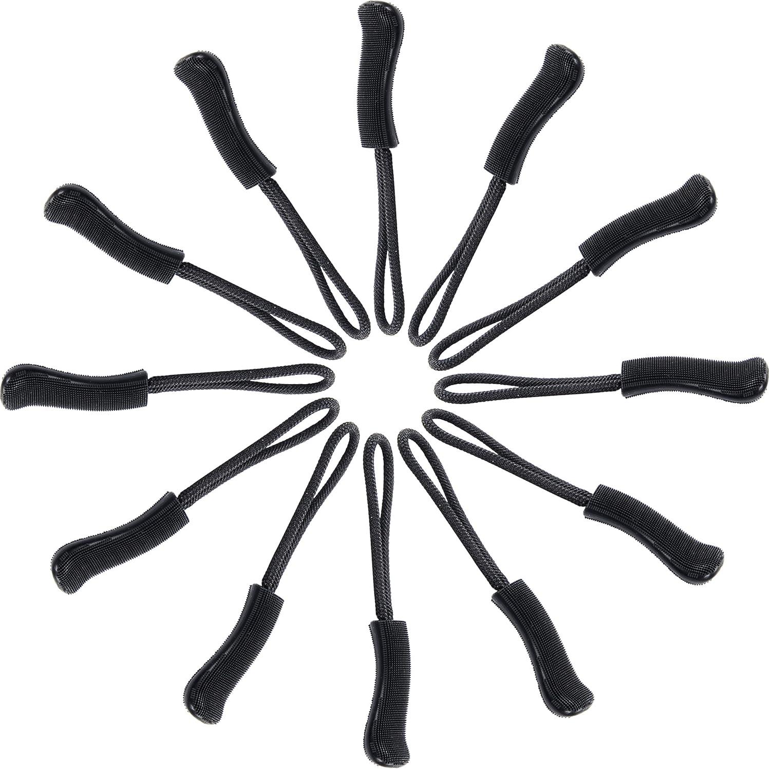 Tiradores de Cremallera Wisdompro 12 Pcs Negro Antideslizante
