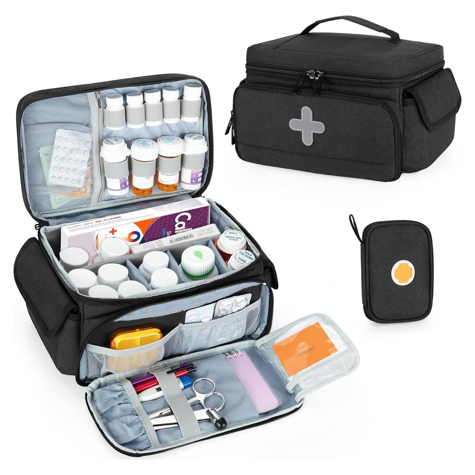 Bolsa Organizadora de Medicamentos CURMIO Negra 26.9x17.0 cm