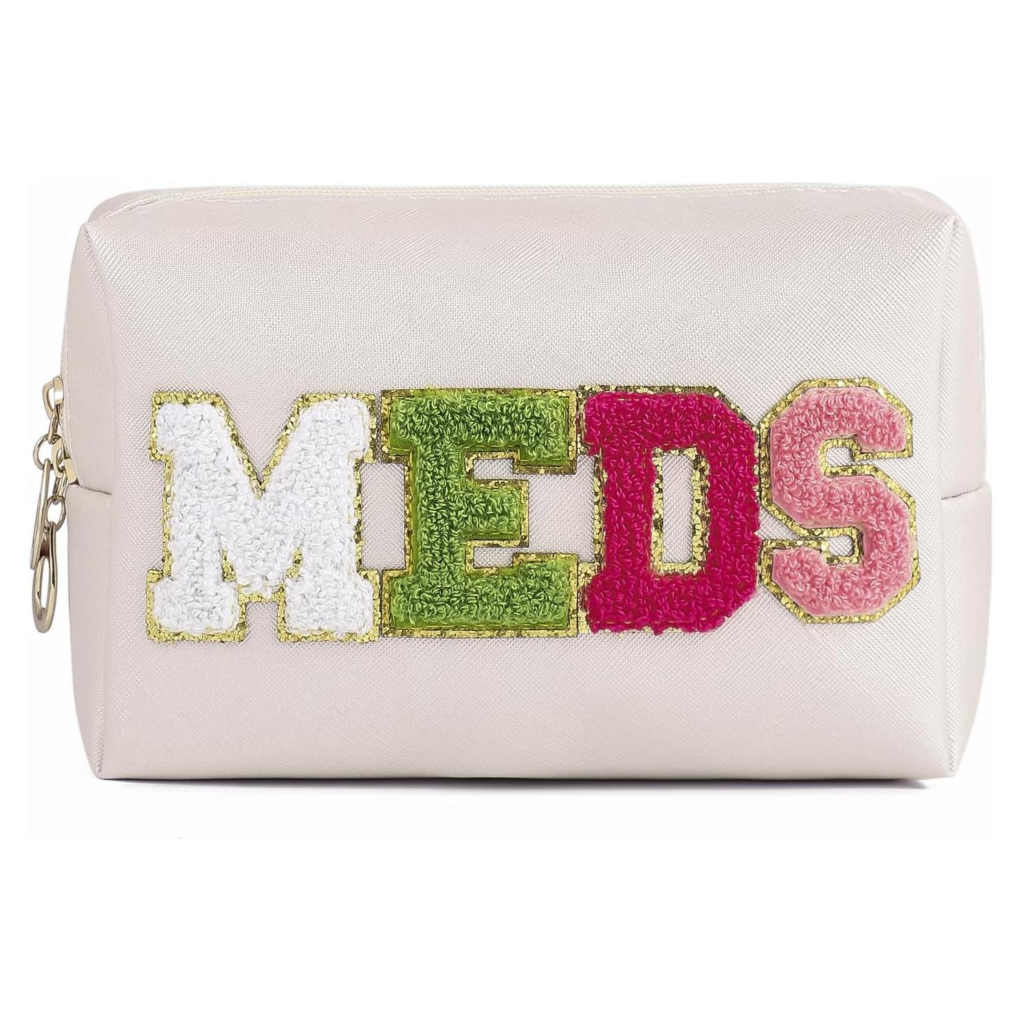 Neceser Cosmético Uekeboag Beige con Parche Chenille MEDS