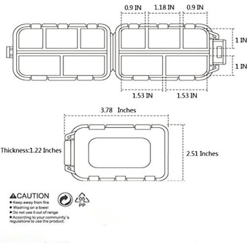 Estuche organizador de pastillas YEEHO 10 compartimentos