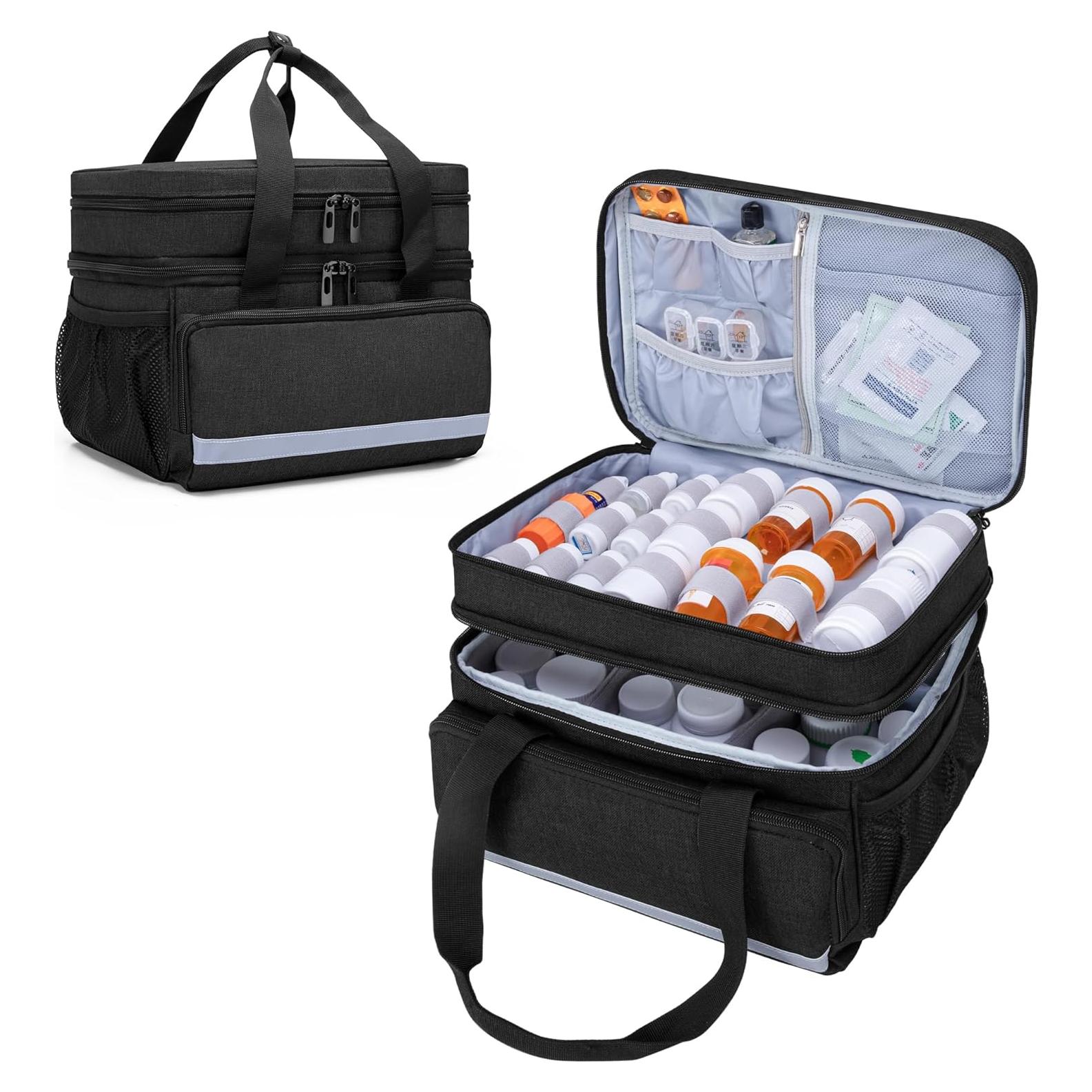 Bolsa Organizadora de Medicamentos CURMIO Negra 30x20.5x24cm