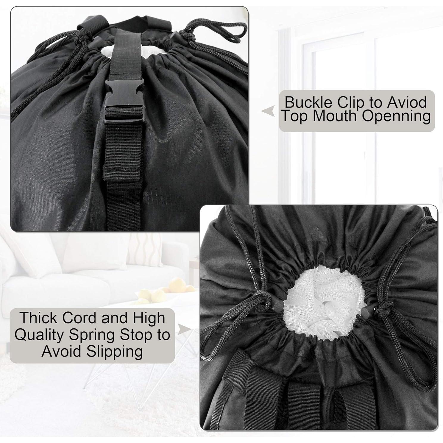 BeeGreen Mochila de Lavandería Negra 40x86 cm con Cierre y Bolsillo