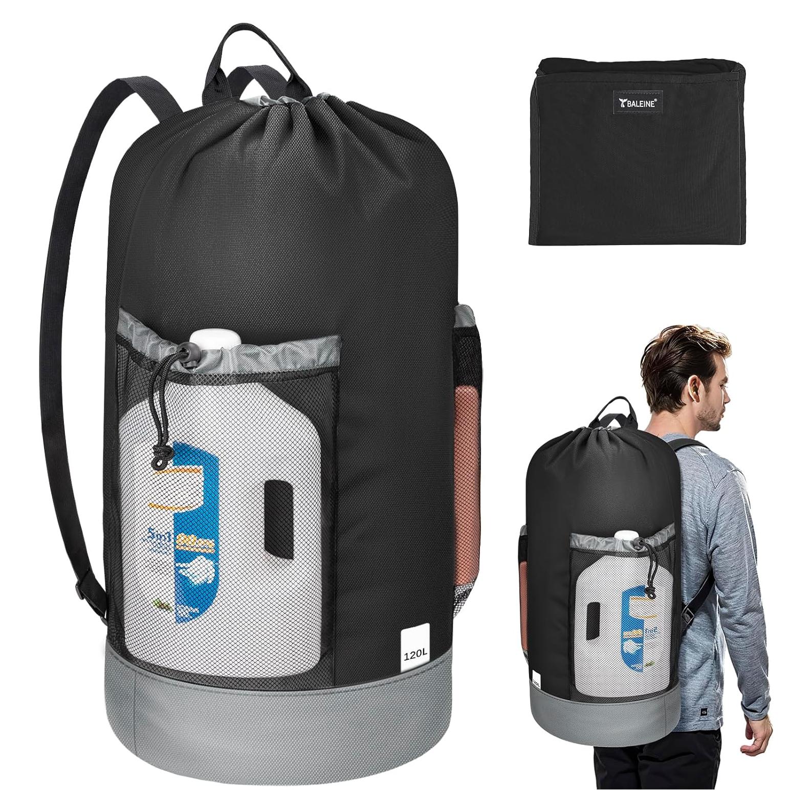 Bolsa de Lavandería Mochila BALEINE 120L Oxford Negra