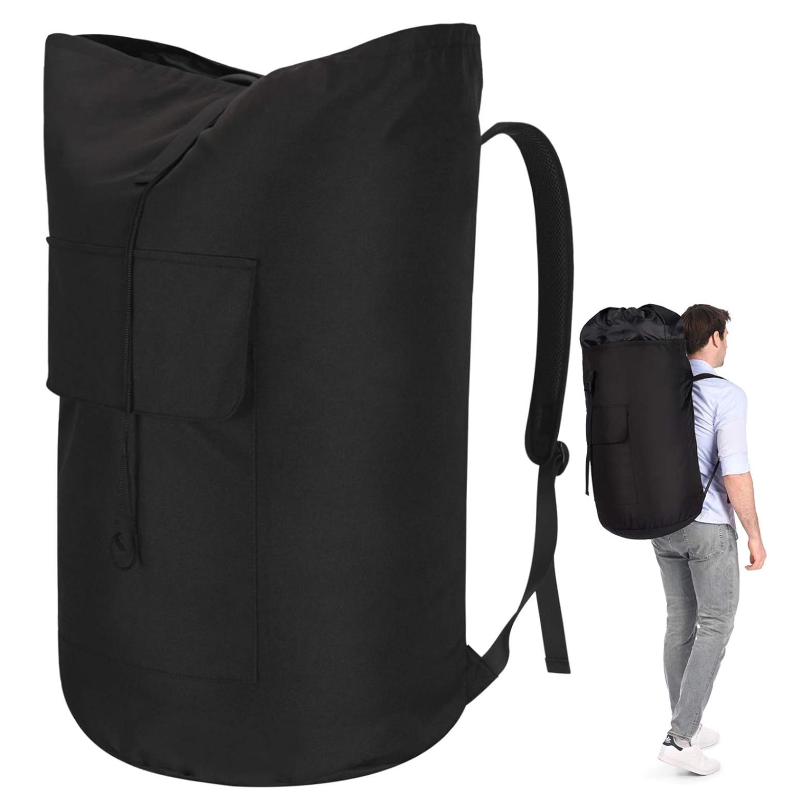Bolsa de lavandería tipo mochila zhido 115L negra resistente