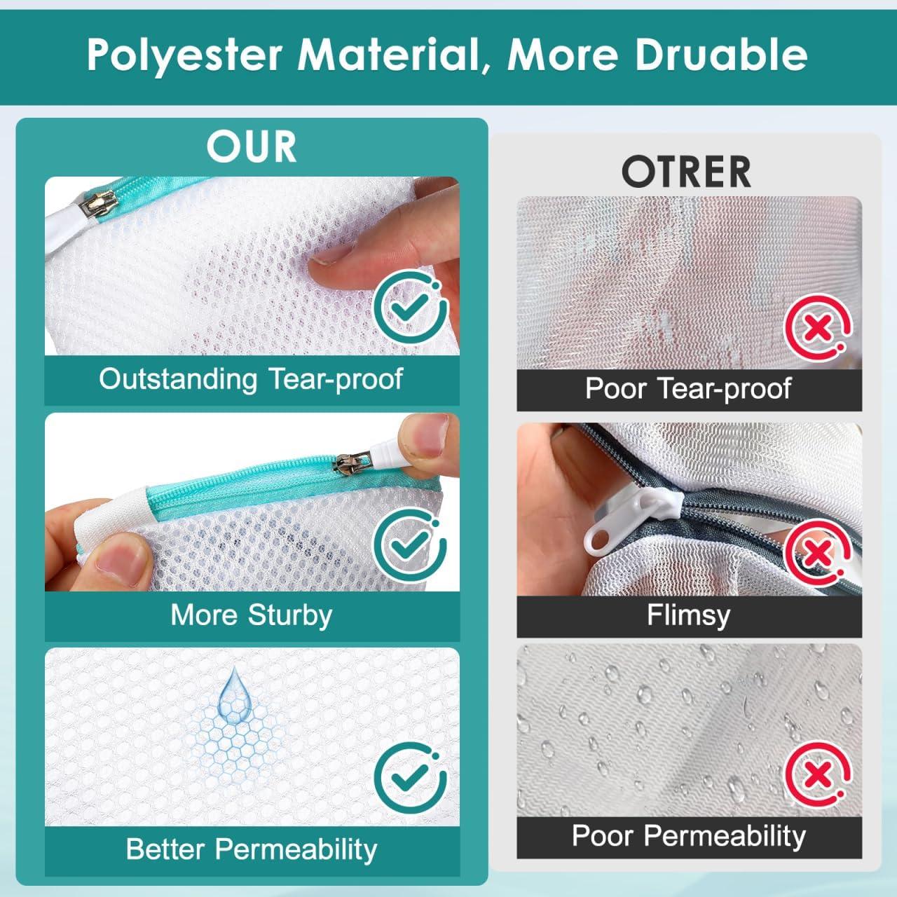 6 Bolsas de Lavandería AOKWAWALIY con Cremallera 12x12cm