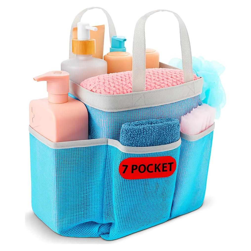 Caddy de Ducha Plegable Handy Laundry 7 Bolsillos Azul