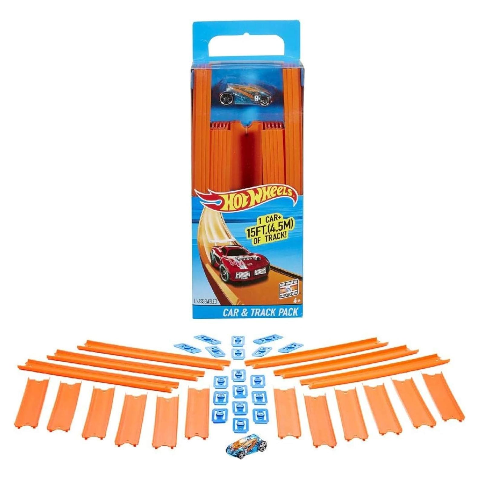 Juego de Pista Recta Hot Wheels 37 Piezas 4,57 m