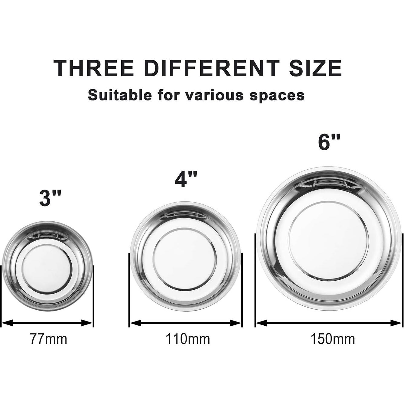 Juego de Bandejas Magnéticas Redondas Mayouko 3 Piezas 3-4-6"