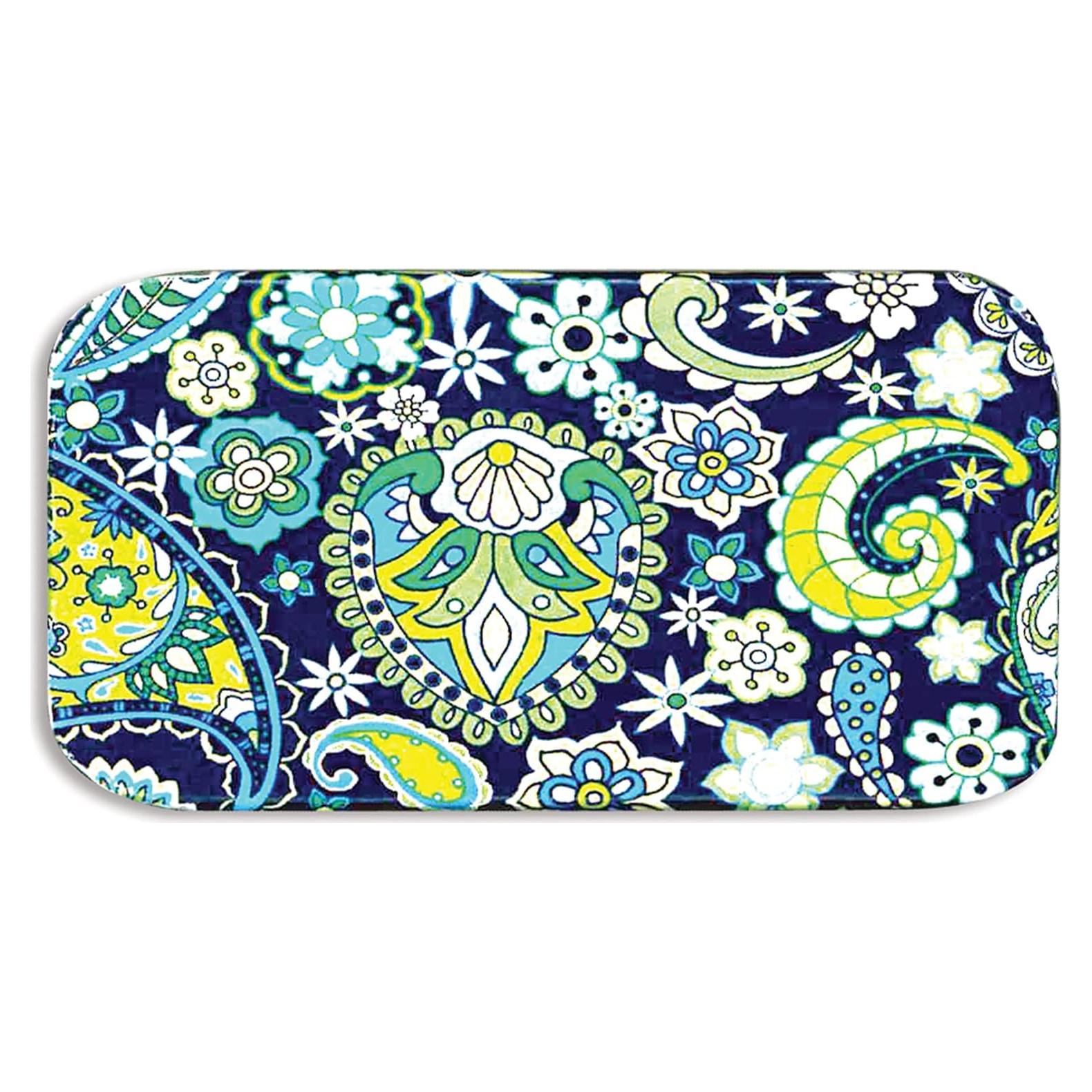 Caja de Almacenamiento Magnética Janlynn Paisley Azul 12.1x6.4 cm