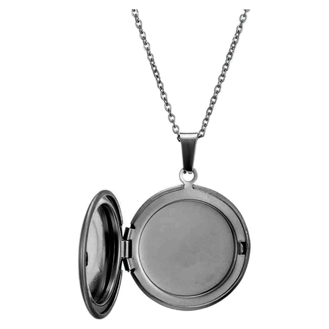 Collar de medallón redondo Jude Jewelers en acero inoxidable