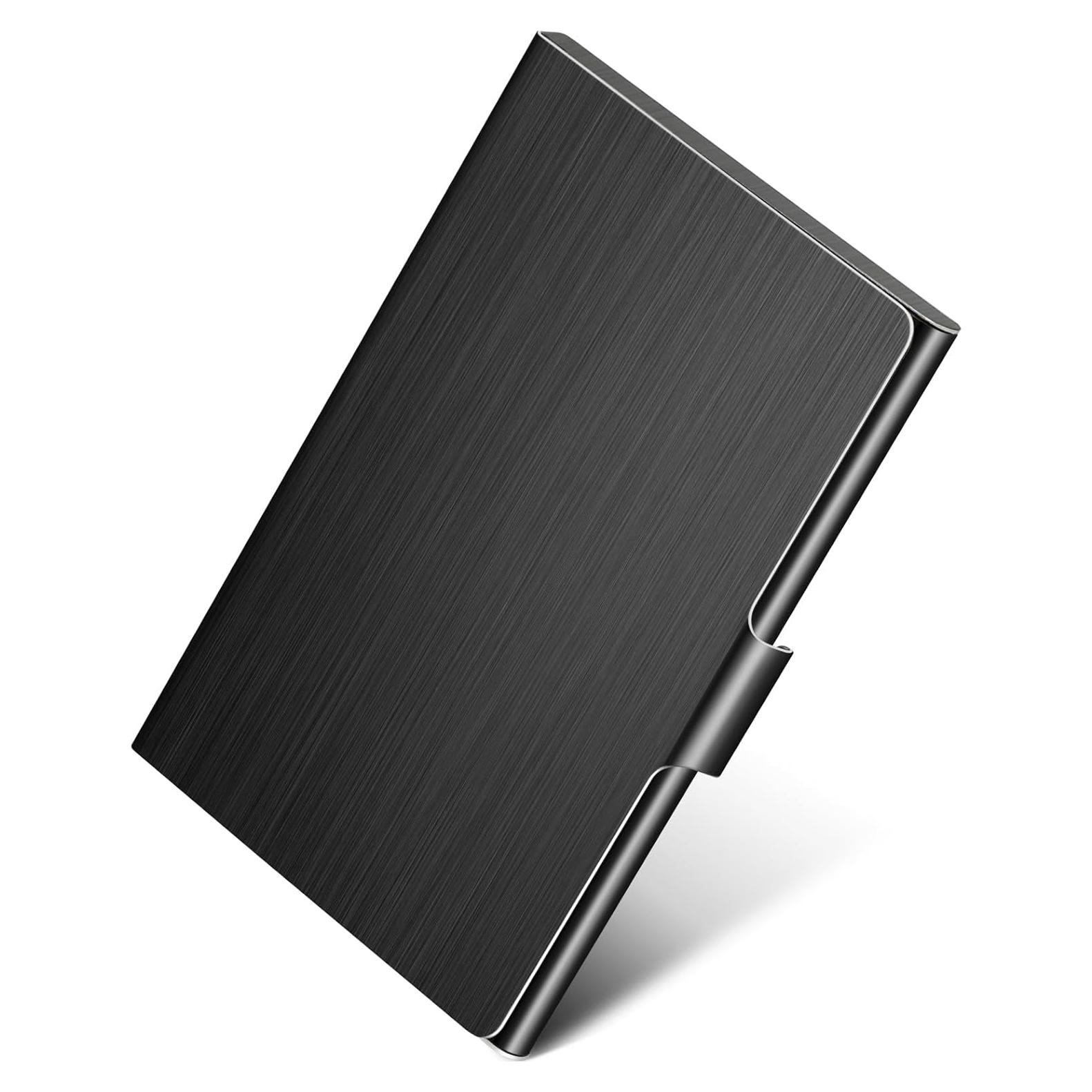 Soporte de Tarjetas de Negocios MaxGear Acero Inoxidable Negro