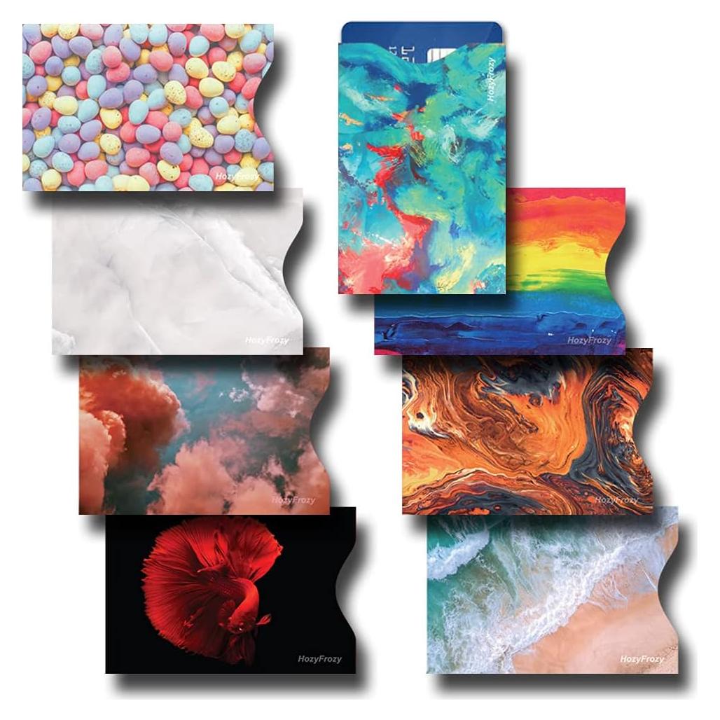 8 Fundas Bloqueadoras RFID PokCat - Protección Tarjetas Créd. Coloridas