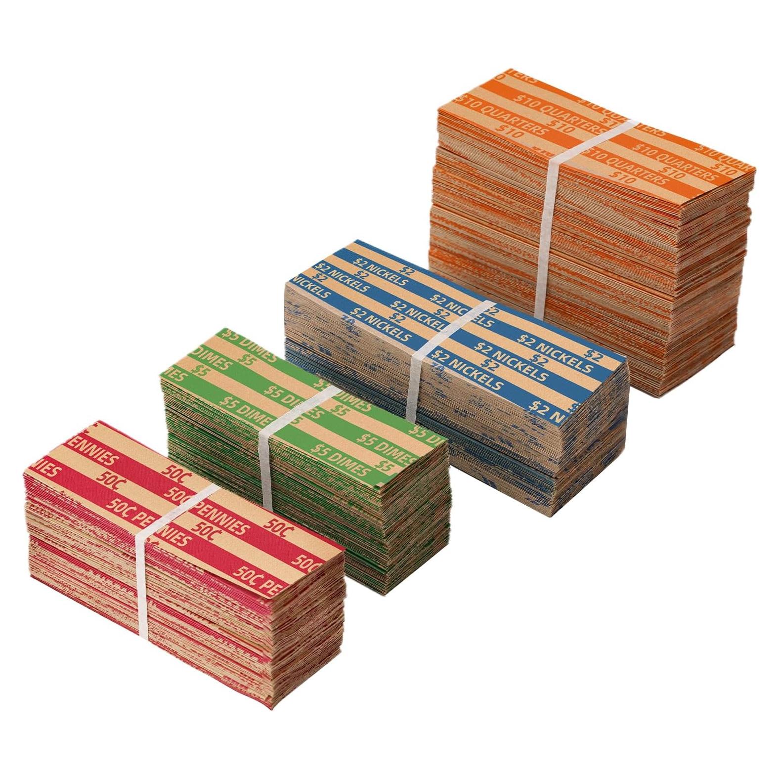 Envoltorios de Monedas Sumerfnt 500 Piezas Papel Kraft