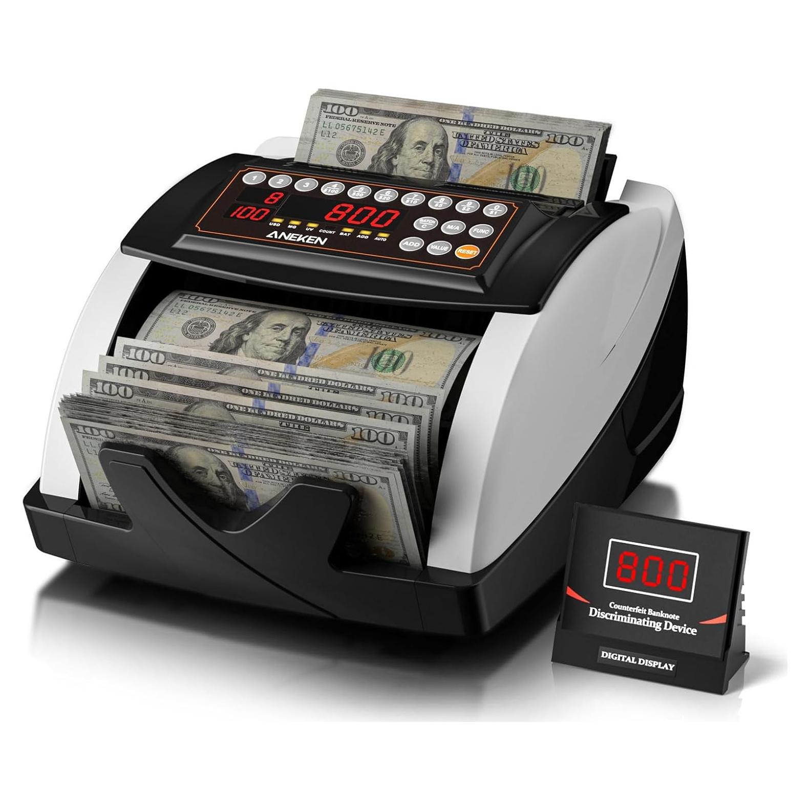 Contador de Dinero Aneken DC002 con Detección UV/MG/IR, 1300 billetes/min