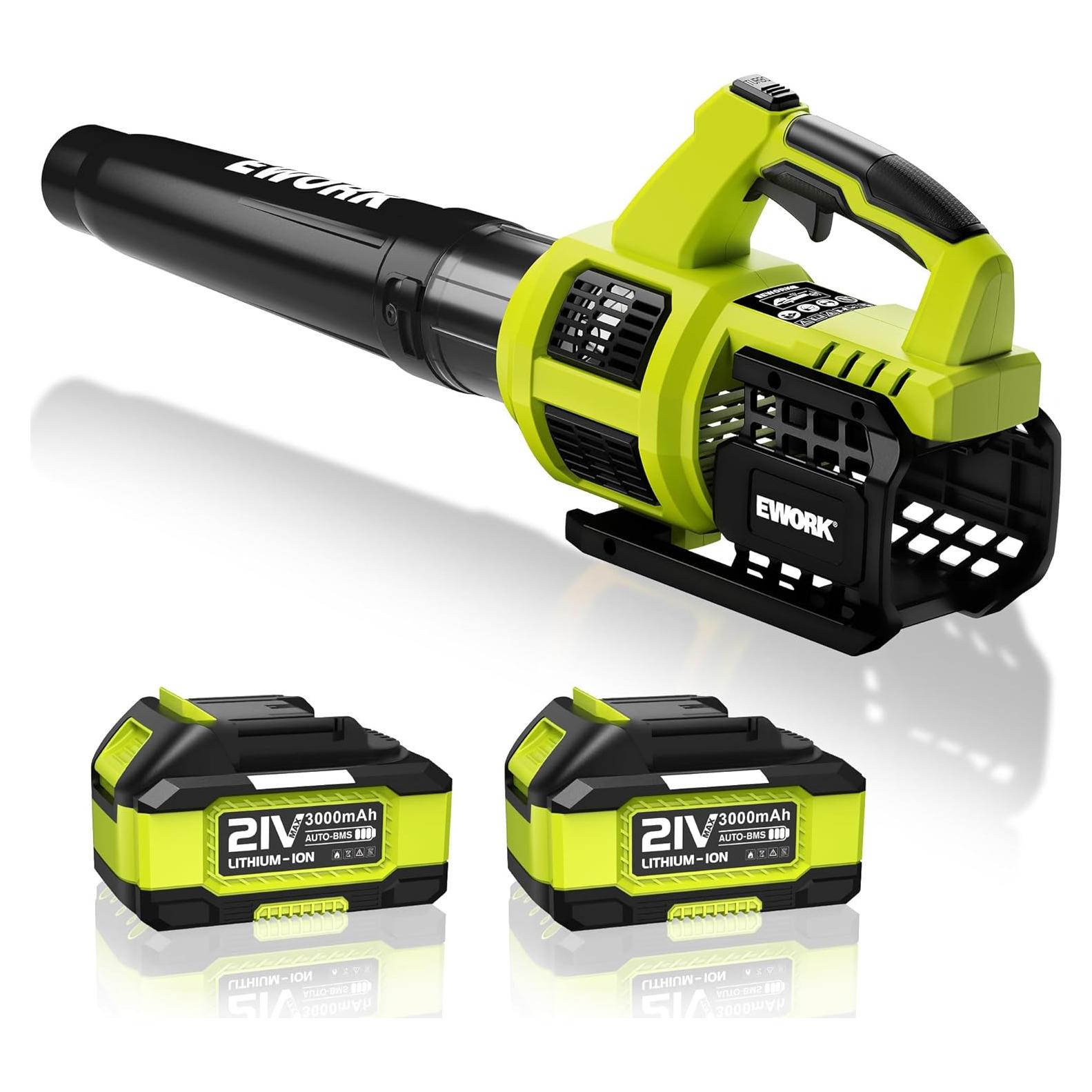 EWORK Soplador de Hojas Inalámbrico 21V Turbo 1.63kg