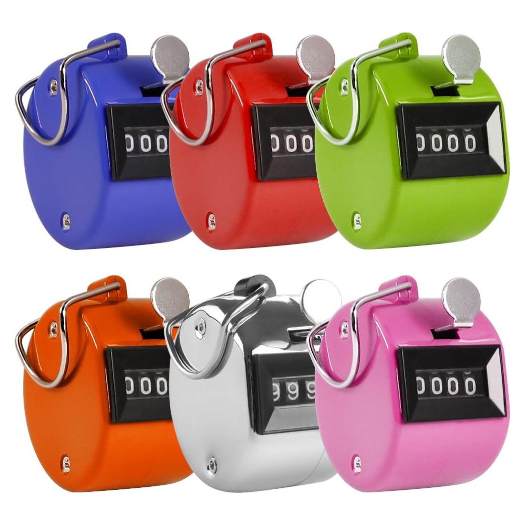 Contador de Mano Mecánico AFUNTA - Paquete de 6 Colores