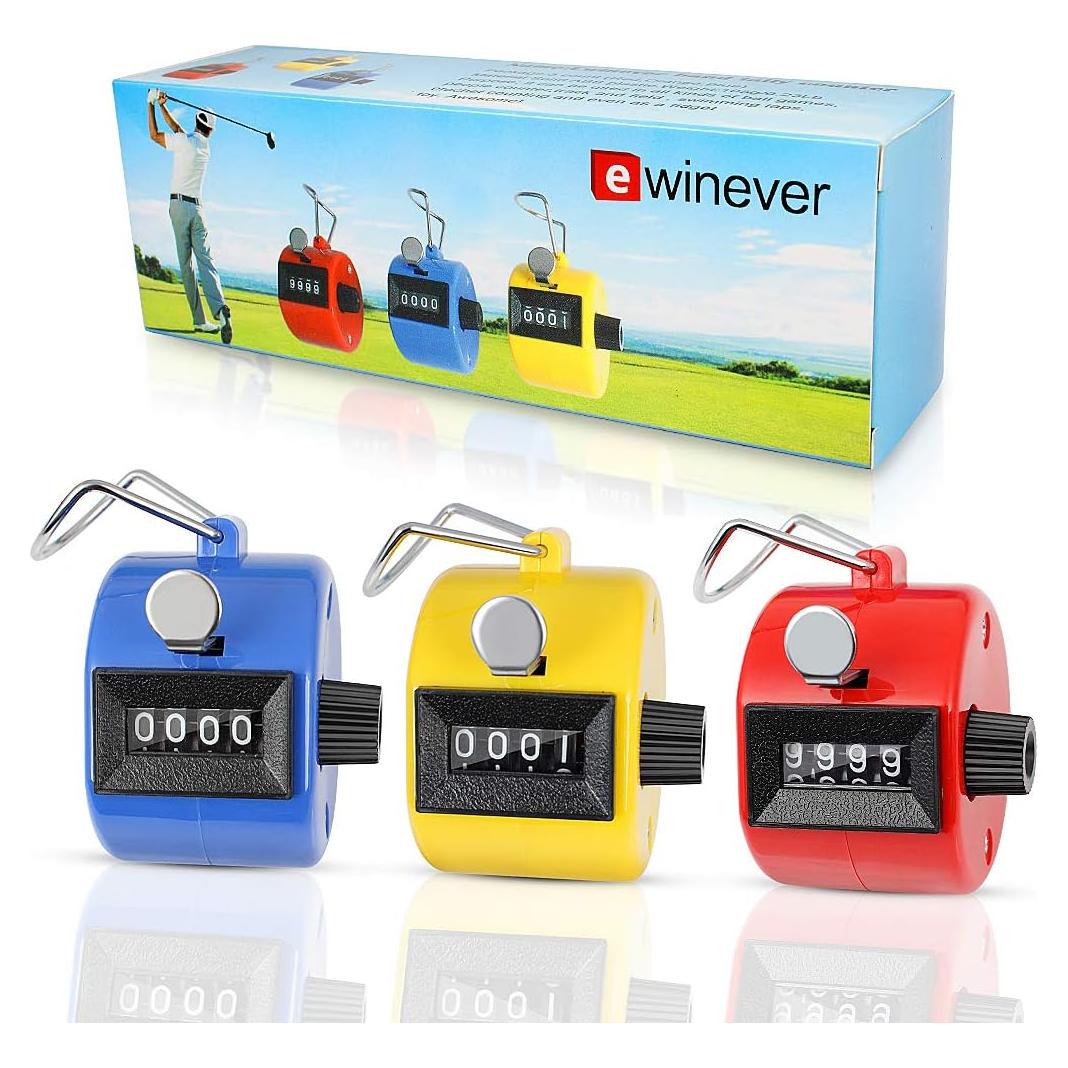 Contador Mecánico de Mano 3 Pack ewinever 4 Dígitos Multicolor