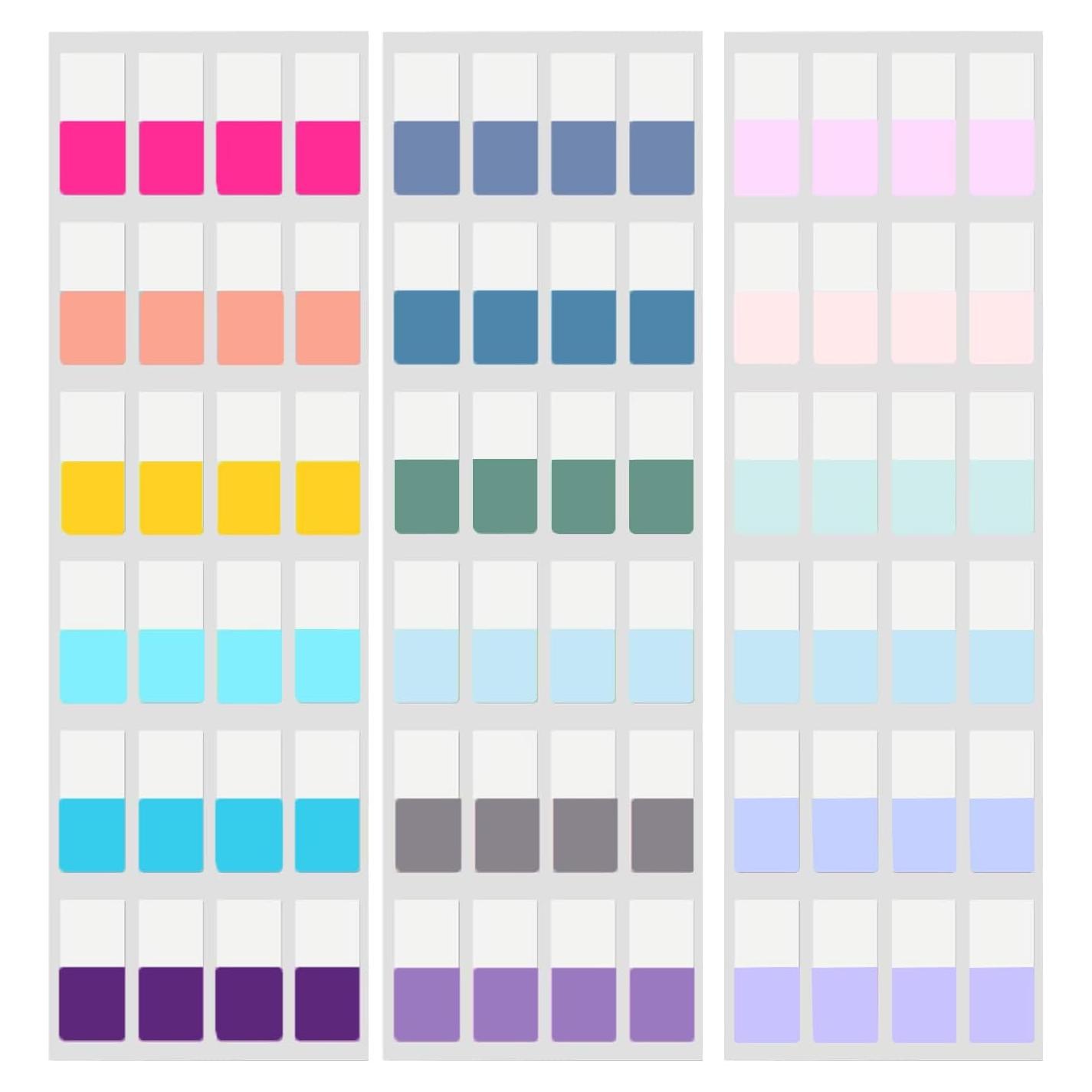 Pestañas Adhesivas de Índice TuNan 720 Piezas 1.27 cm 18 Colores