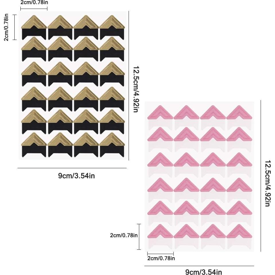 Esquinas de Fotos Autoadhesivas FineGood - 15 Piezas Vintage 14 Colores