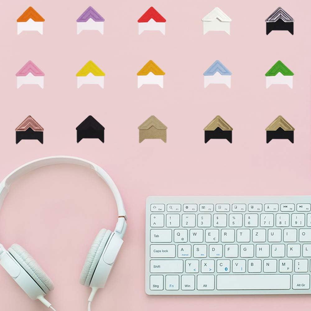 Esquinas de Fotos Autoadhesivas FineGood - 15 Piezas Vintage 14 Colores