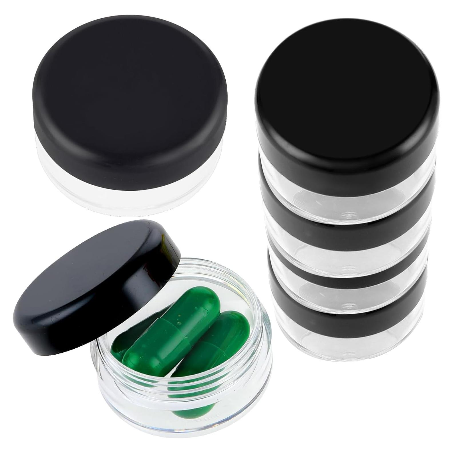 Organizador de Pastillas Dimeho 6 Piezas Portátil Negro