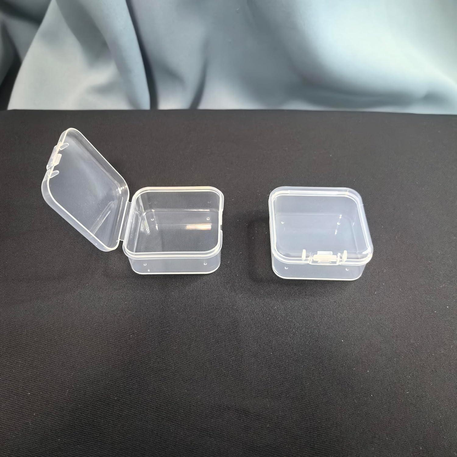 Paquete de 4 cajas de almacenamiento plástico transparente 4.3x4.3cm