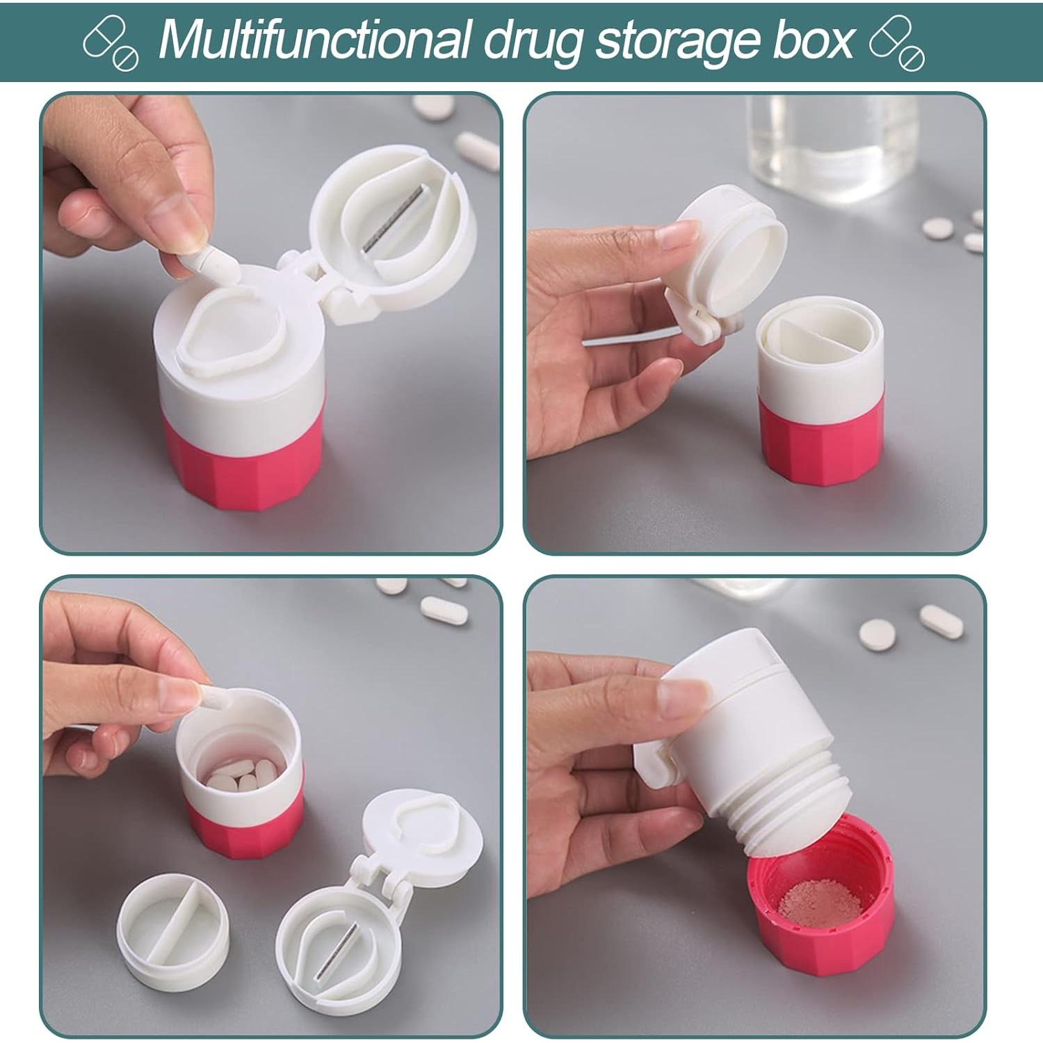 Molinillo y Triturador de Pastillas SZREDU 4 en 1 Rosa