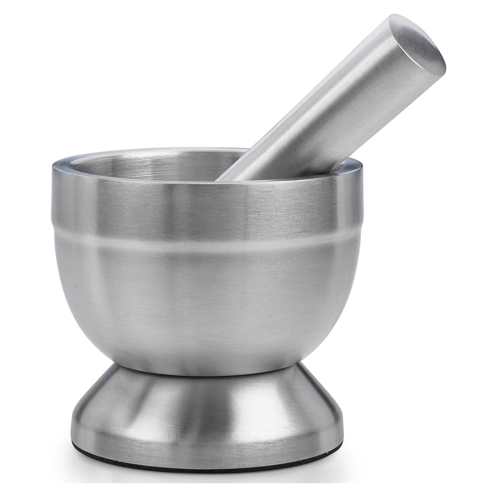 Mortero y Maja de Acero Inoxidable MEDca 304 - Triturador de Pastillas