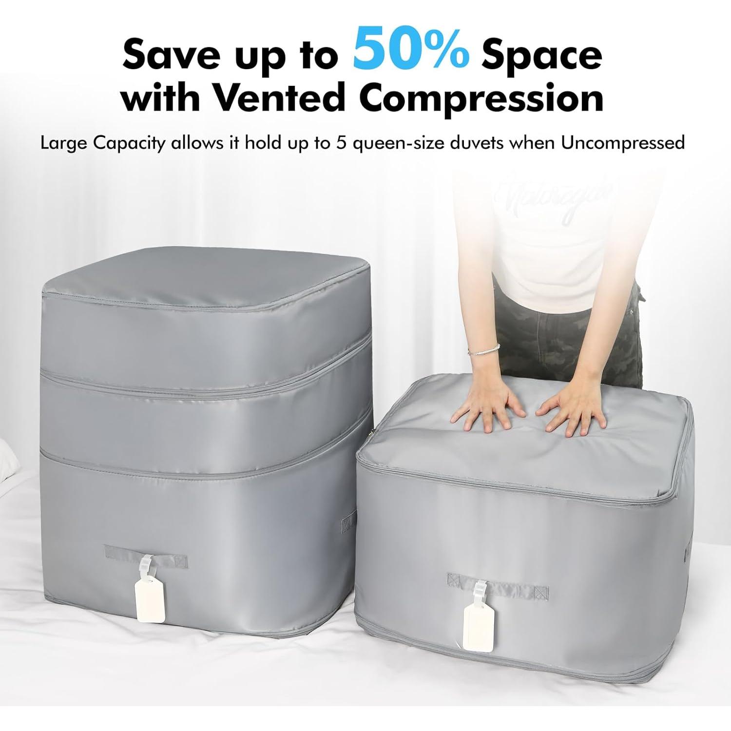 Bolsas de Almacenamiento Vercclik 2 Paquete Compresión Gris